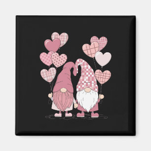 Pink Buffalo Plaid Heart Gnomes Valentine's Day Magnet