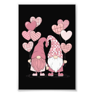 Pink Buffalo Plaid Heart Gnomes Valentine's Day  Photo Print