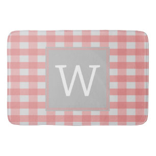 Pink Buffalo Plaid Monogram Bath Mat