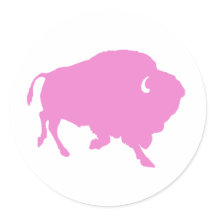 pink buffalo round sticker