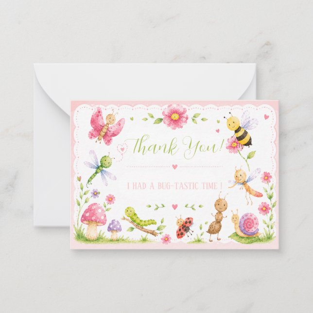 Pink Bugs Thank you Card ! (Front)