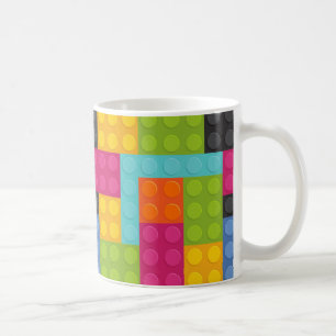 pink building blocks coffee mug