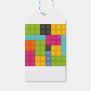 pink building blocks gift tags