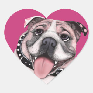 Pink Bulldog Stickers