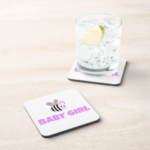 Pink Bumble Bee Baby Girl Coaster