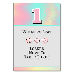 Pink Bunco #1 Table Card