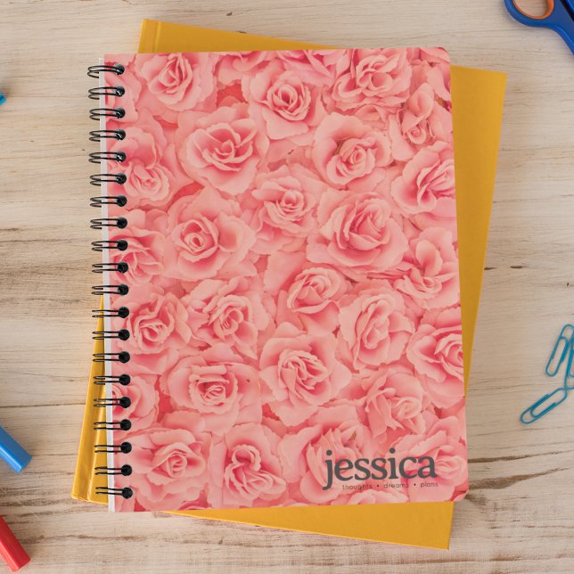 Pink Bundled Rose Rounded Modern Typography Notebook (Creator Uploaded)