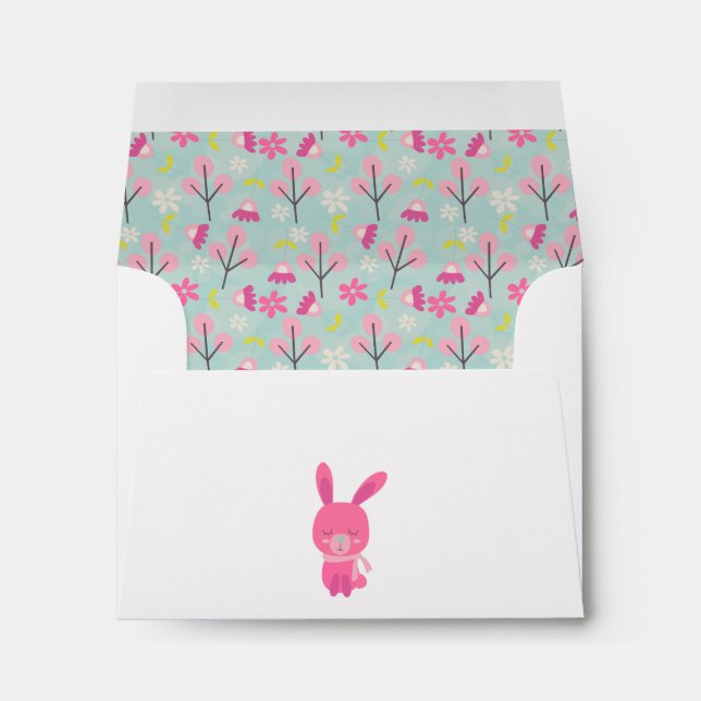 Pink Bunnies and Flowers Envelopes (Back (Bottom))