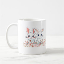 Pink Bunnies White Mug into a Sweet Gift