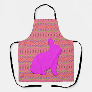 Pink Bunny Abstract Stripped Pink Easter Scarf Apr Apron