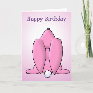 Pink Bunny Birthday Card