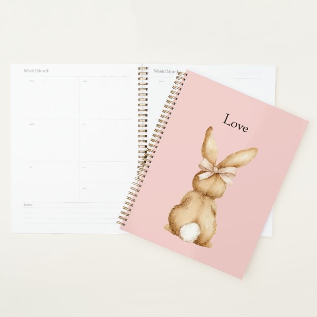 Pink Bunny Bow White Tail Planner (Display)
