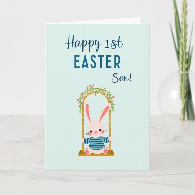 Pink Bunny Easter Card (Front)