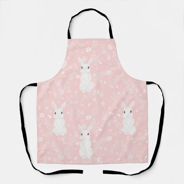 Pink Bunny Girl Apron (Front)