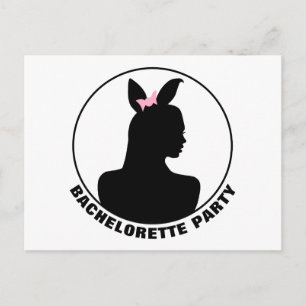 Pink Bunny Girl Bachelorette Party Invitation