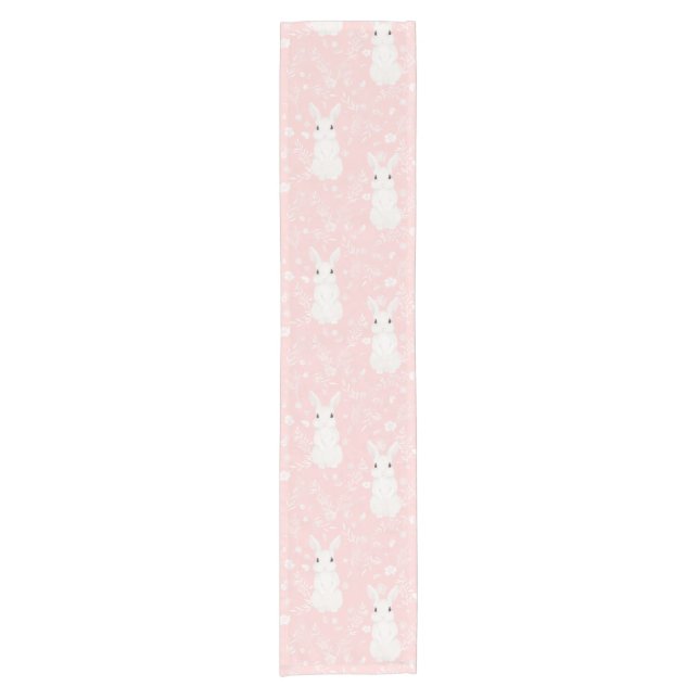 Pink Bunny Girl Short Table Runner (Front)