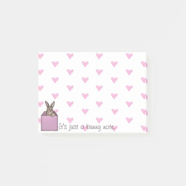 pink bunny-in-the-box post-it notes (Front)