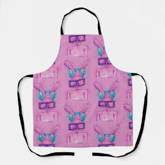 Pink Bunny Lost in Music Apron