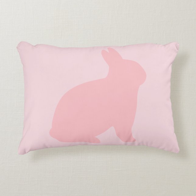 Pink Bunny on Pink Decorative Cushion (Front)