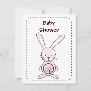 Pink Bunny Organic Planet Invitations