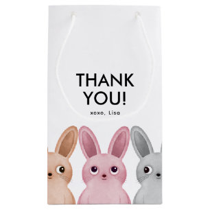 Pink bunny party small gift bag