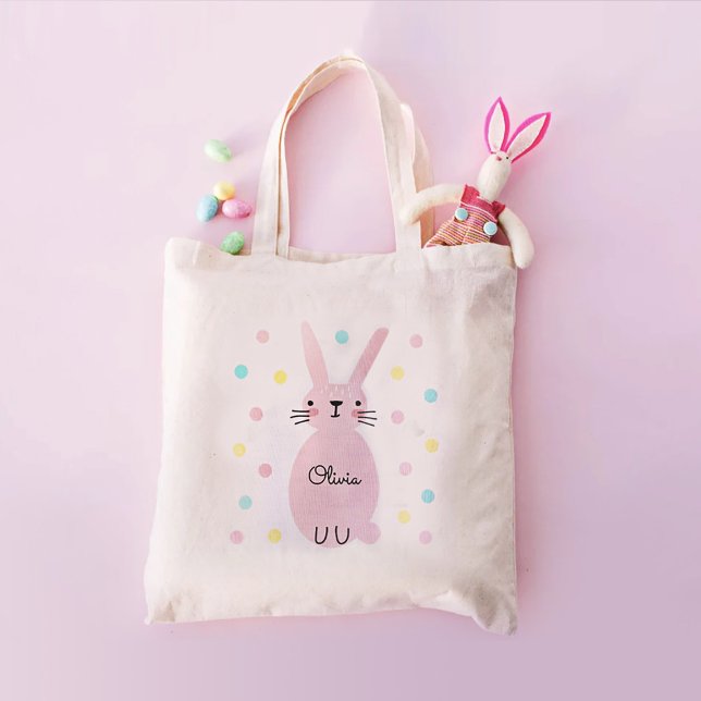 Pink Bunny Personalised  Tote Bag (Creator Uploaded)