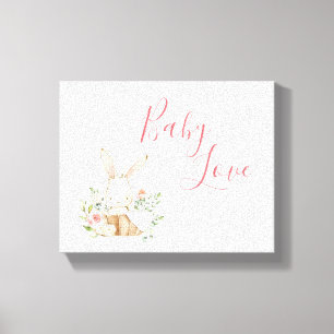 Pink Bunny Rabbit Animal Canvas Print
