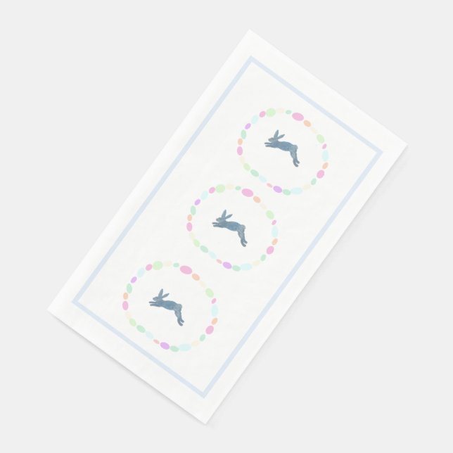 Pink Bunny Rabbit Egg Paper Guest Towels Napkin (Corner)