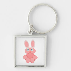 PINK BUNNY RABBIT KEY RING