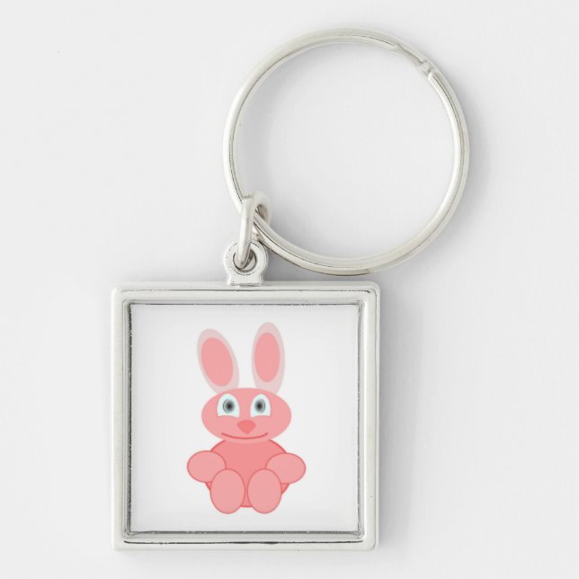 PINK BUNNY RABBIT KEY RING (Front)