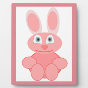 PINK BUNNY RABBIT PLAQUE