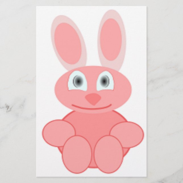 PINK BUNNY RABBIT STATIONERY (Front)