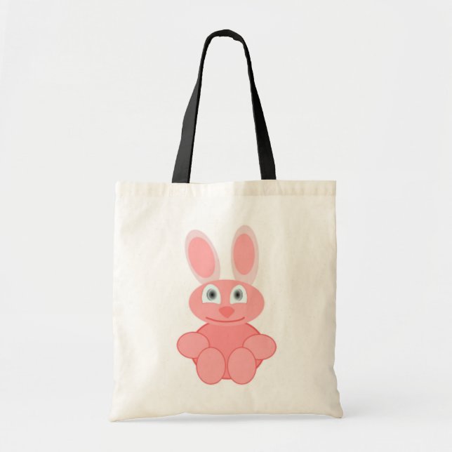 PINK BUNNY RABBIT TOTE BAG (Front)
