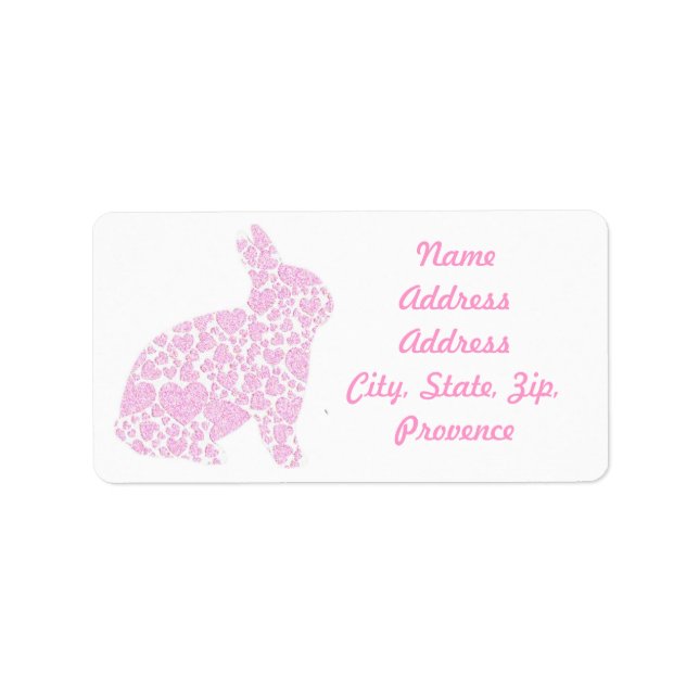 Pink Bunny Return Address Labels (Front)
