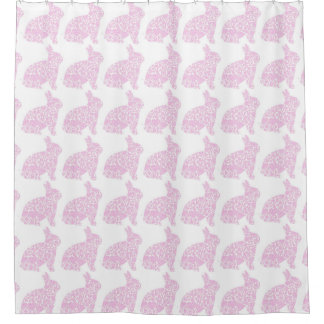 Pink Bunny Shower Curtain