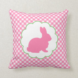 Pink Bunny Silhouette Cushion