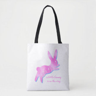 Pink Bunny Silhouette Cute Custom Girl Baby Shower Tote Bag