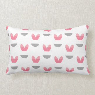Pink bunny stripes lumbar cushion