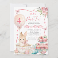 Pink Bunny Tea Party Birthday Let’s Par Tea