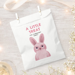 Pink Bunny with Glasses Birthday Party for Girls Favour Bag