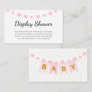 Pink Bunting Flags Baby Shower Display Shower Enclosure Card