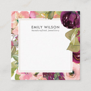 PINK BURGUNDY BLUSH FLORAL BRACELET DISPLAY CARD