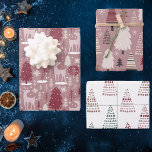 Pink Burgundy Christmas Reindeer and Trees Wrapping Paper Sheet<br><div class="desc">Enjoy gift giving with this Pink Burgundy Christmas Reindeer and Trees Wrapping Paper Sheets featuring reindeers,  christmas trees,  snow and snowflakes. And Happy Holidays!</div>
