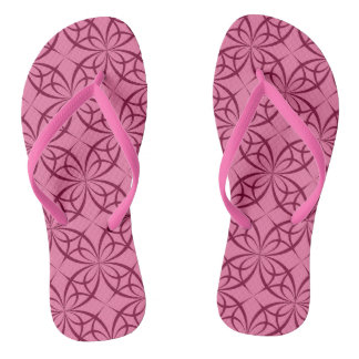 Pink Burgundy Curve Pattern Beachy Thongs