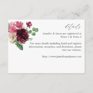 Pink & Burgundy Floral 7 LG Enclosure Card