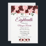 Pink Burgundy rose 18th birthday party invite<br><div class="desc">Pink Burgundy rose 18th birthday party invite

See matching collection in Niche and Nest store</div>