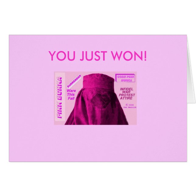 Pink Burka Award (Front Horizontal)