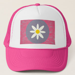 Pink Burn Out Pattern Peace Love Destiny Art Trucker Hat