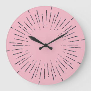 Pink Burst Large Clock