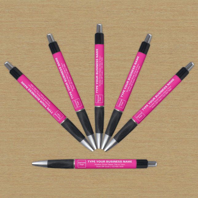 Pink Business Brand on Pen (Pen with pink barrel and your business brand)